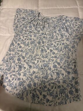 Blue Floral Women's Blouse — Lightweight Summer Top